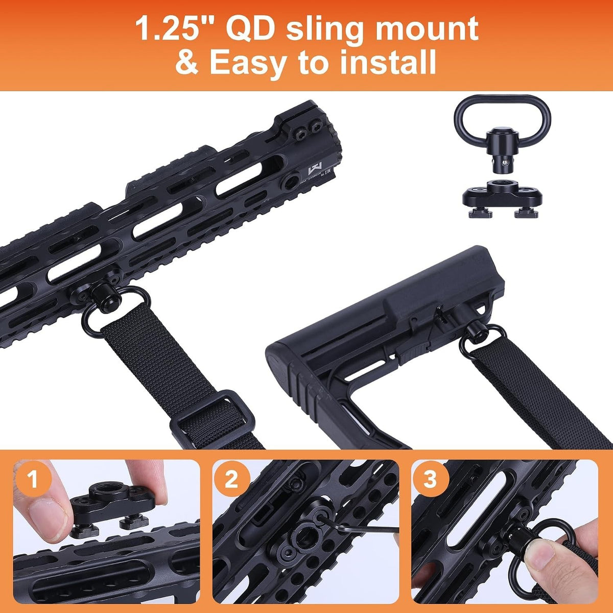 Convertible Weapon Sling with Dual QD Swivels - Tactical Single & Two-Point