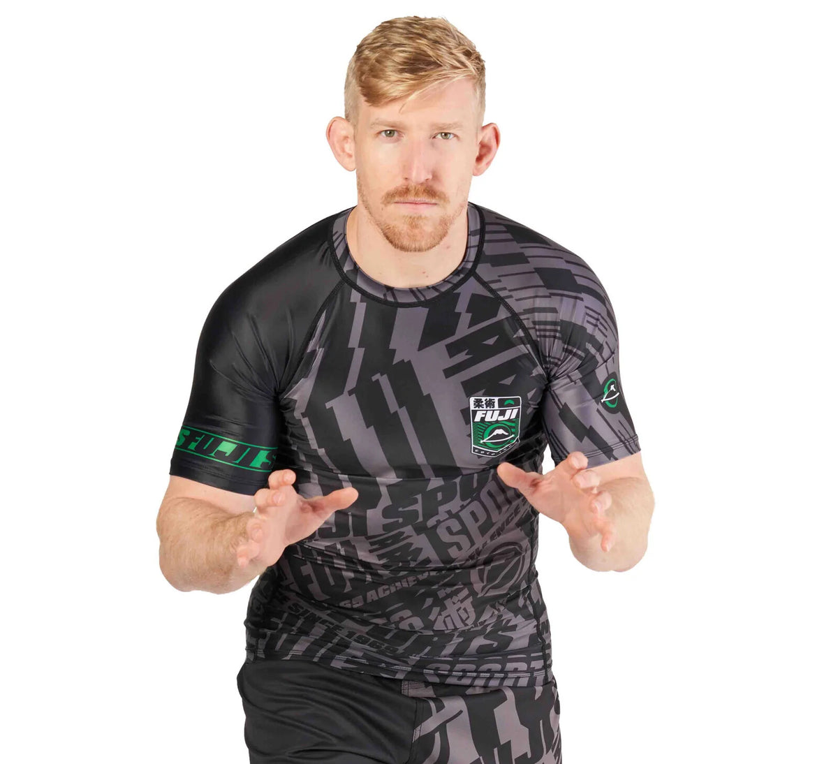 High Impact MMA Rashguard for Jiu Jitsu and Combat Sports - Black/Green