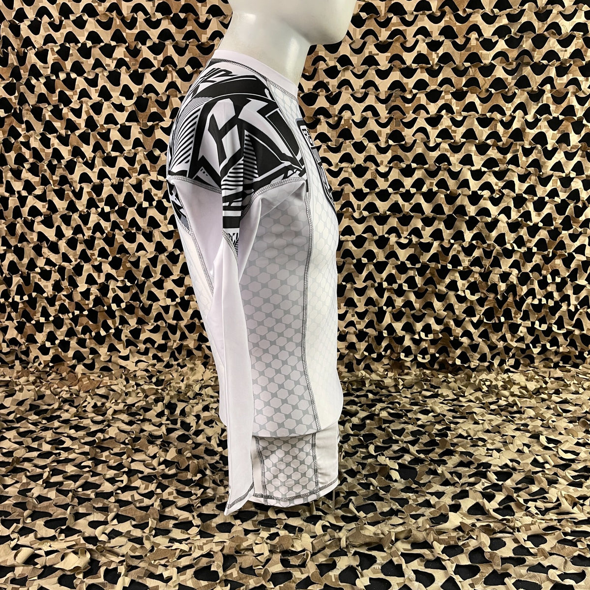 Long Sleeve Rashguard for Men - Contract Killer Stained White Large