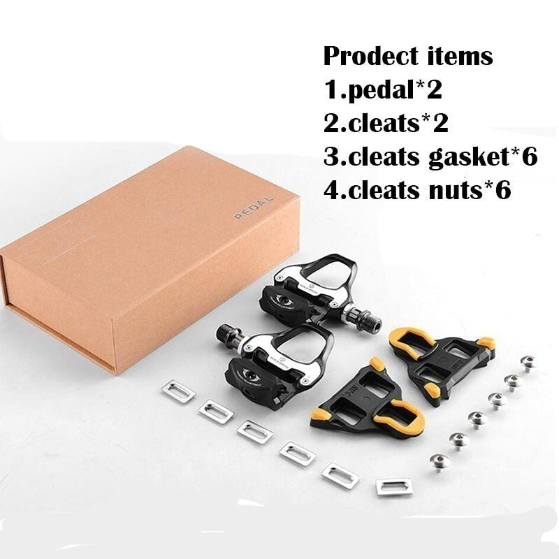 Road Bike Clipless Pedals with Shimano SPD Cleats Sealed Bearings - RockBros