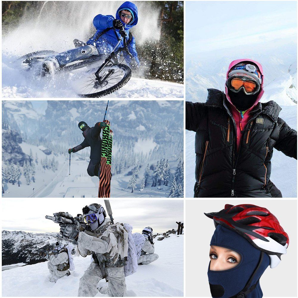 Unisex Thermal Ski Mask Fleece Full Face Cover for Winter Outdoor Sports
