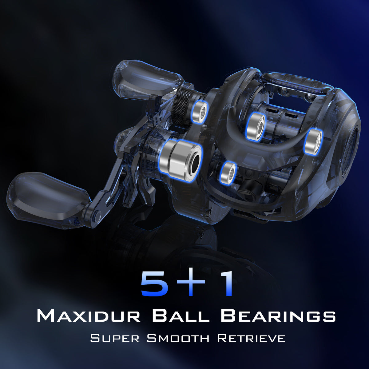 Baitcasting Reel with 5+1 Ball Bearings High Speed Fishing Reel