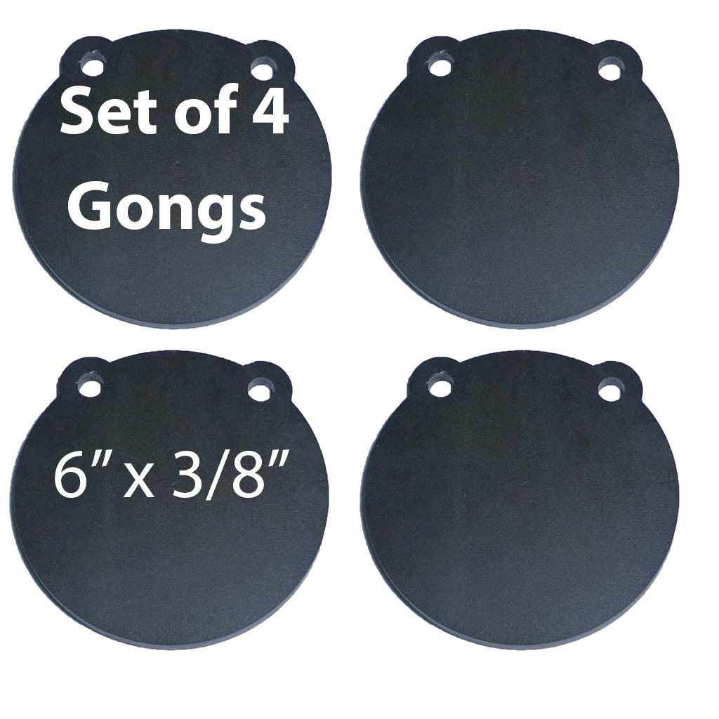 AR500 Steel Shooting Targets Set of 4 - 6 Inch Gong for Range Practice