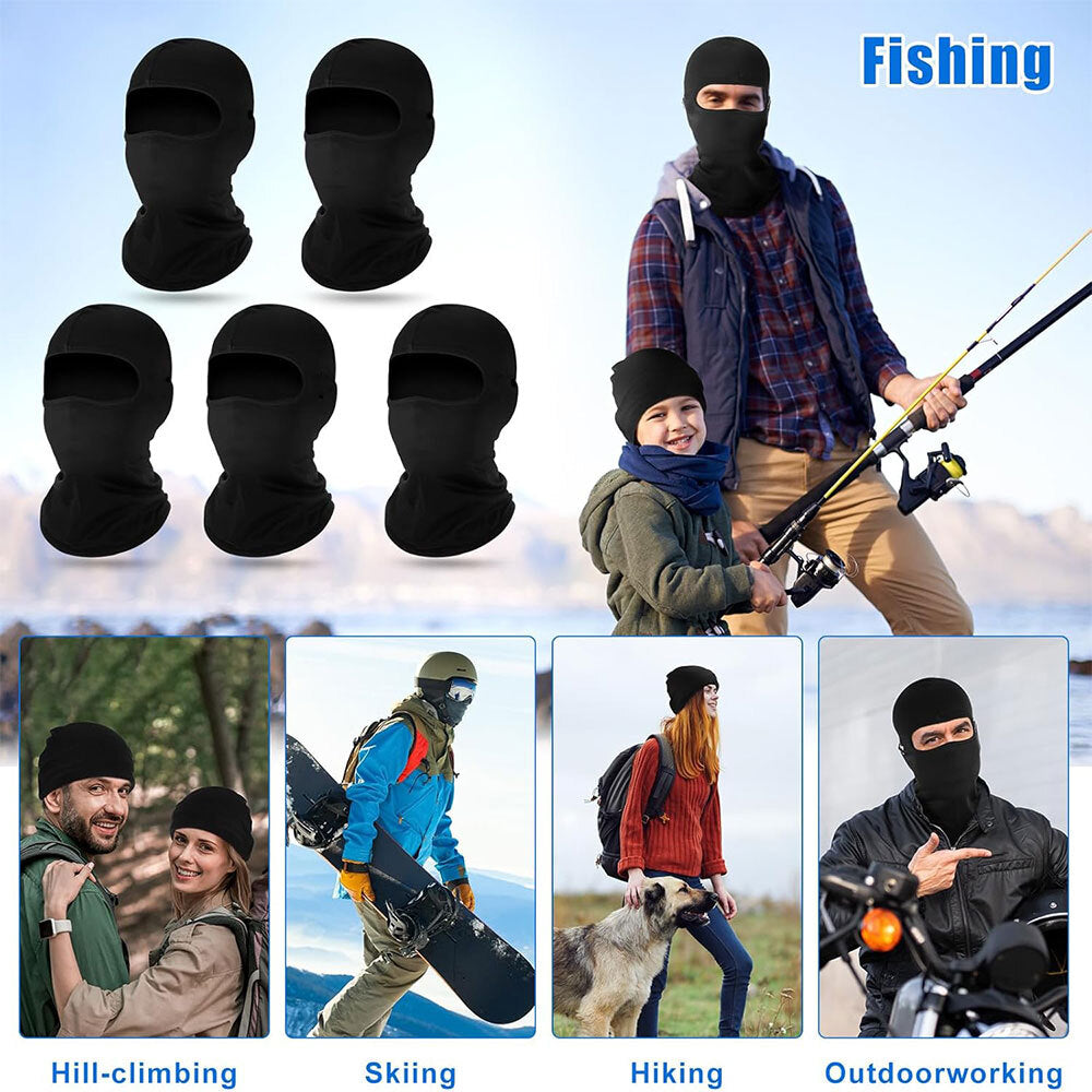 Full Face Ski Mask Balaclava Windproof Fleece Head Cover for Winter Sports
