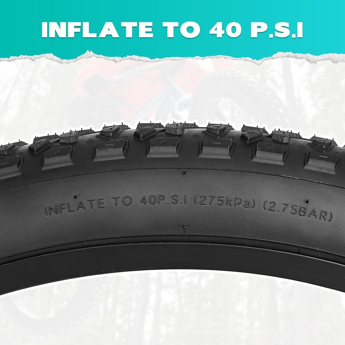 2 Pack Fat Bike Tires 26 x 3 with Tubes - Durable, Foldable Electric Bike Tires