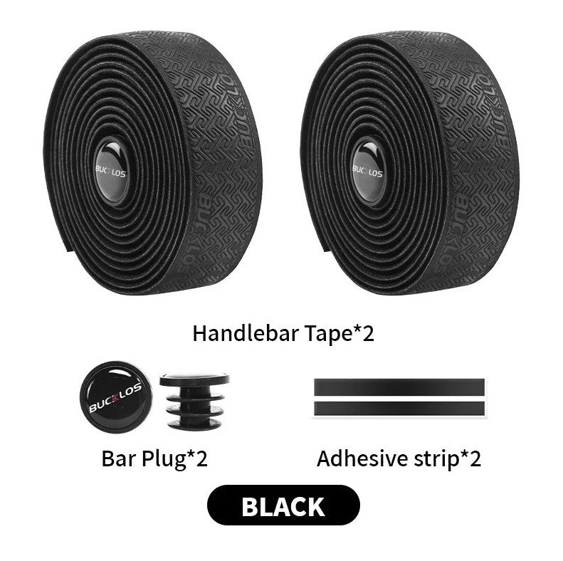 Road Bike Handlebar Tape Anti-Slip Waterproof PU EVA Wrap Set - Multiple Colors