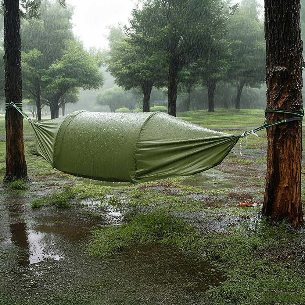 2-in-1 Camping Hammock Tent with Rain Fly and Mosquito Net - Portable & Durable