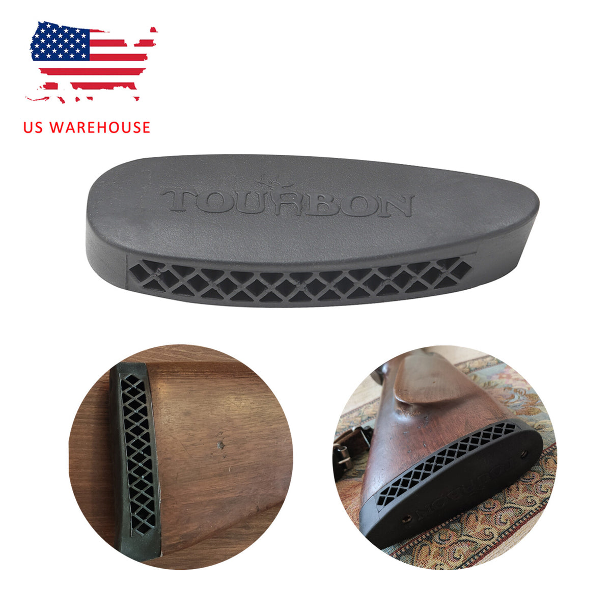 Recoil Pad for Rifle and Shotgun - Rubber Buttstock Buffer for Hunting & Shooting