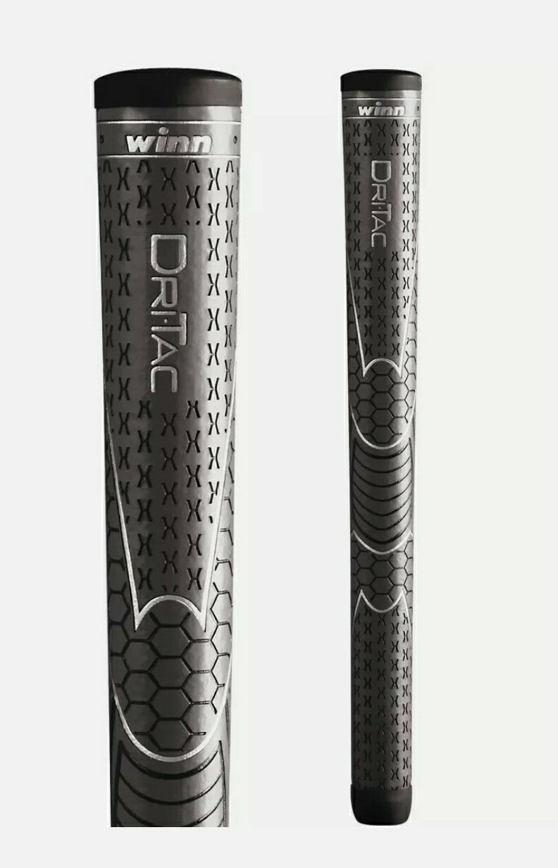 Oversized Dark Gray Golf Grip - 1/8 Inch Thickness - Pack of 8 Winn Dri-Tac