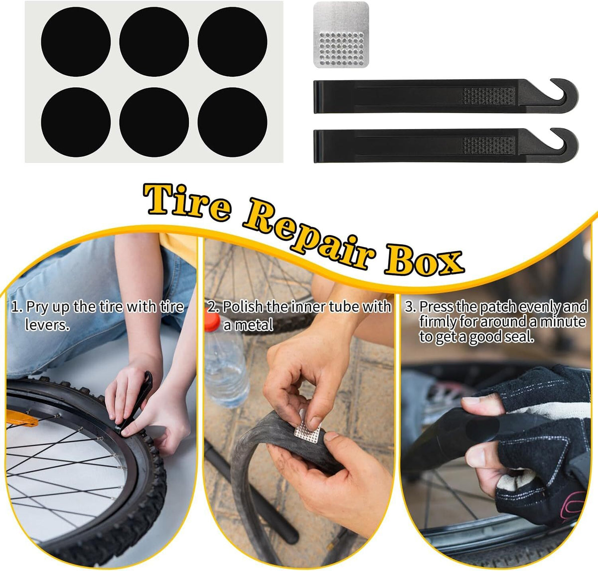 Bike Repair Kit with Tire Pump and Multi-Tool - Portable Bicycle Repair Set
