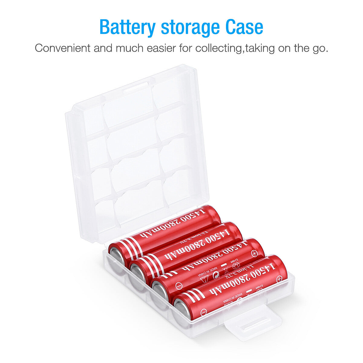 Rechargeable Lithium Battery Set 3.7V 2800mAh for Flashlights & Devices