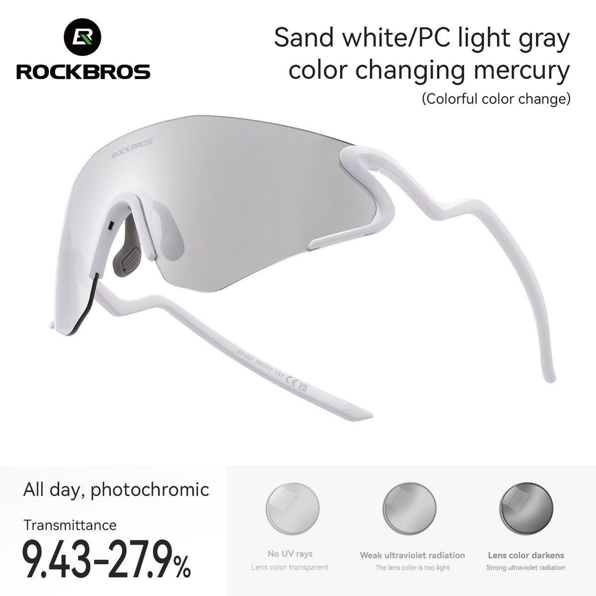 Photochromic Cycling Glasses UV400 Sports Sunglasses Unisex Lightweight