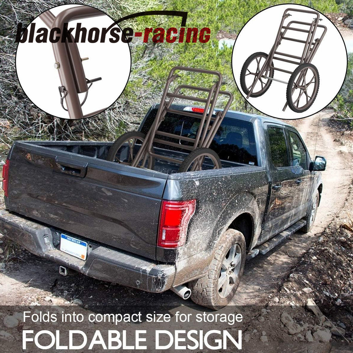 Folding Deer Hunting Cart with 500 LBS Capacity and Heavy-Duty Alloy Steel Frame