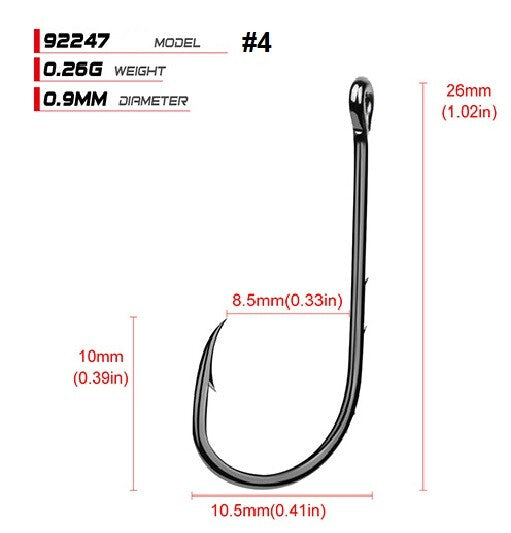 High Carbon Steel Baitholder Fishing Hooks Assortment - Multiple Sizes & Quantities