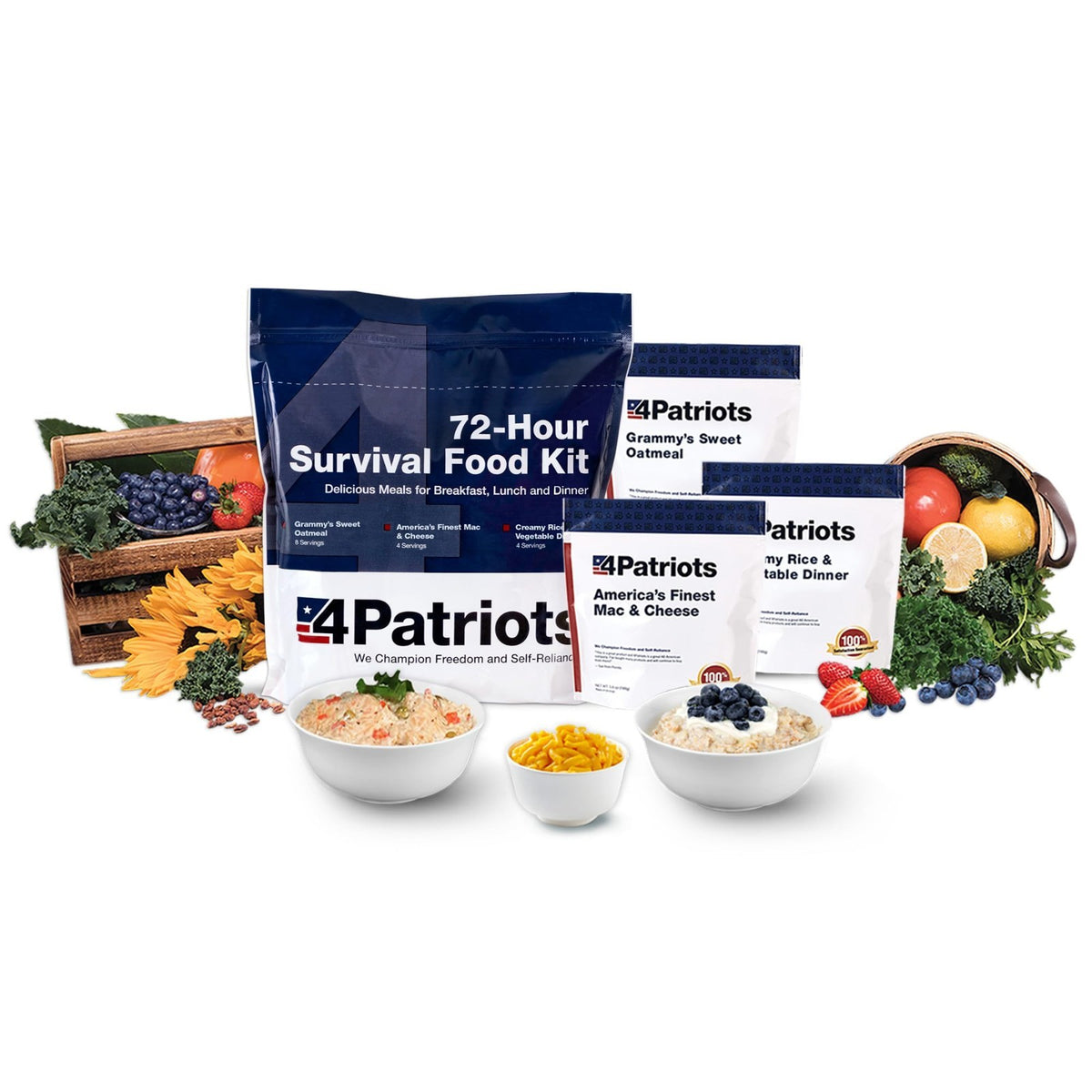 72-Hour Emergency Survival Food Kit with 25-Year Shelf Life, 20 Servings