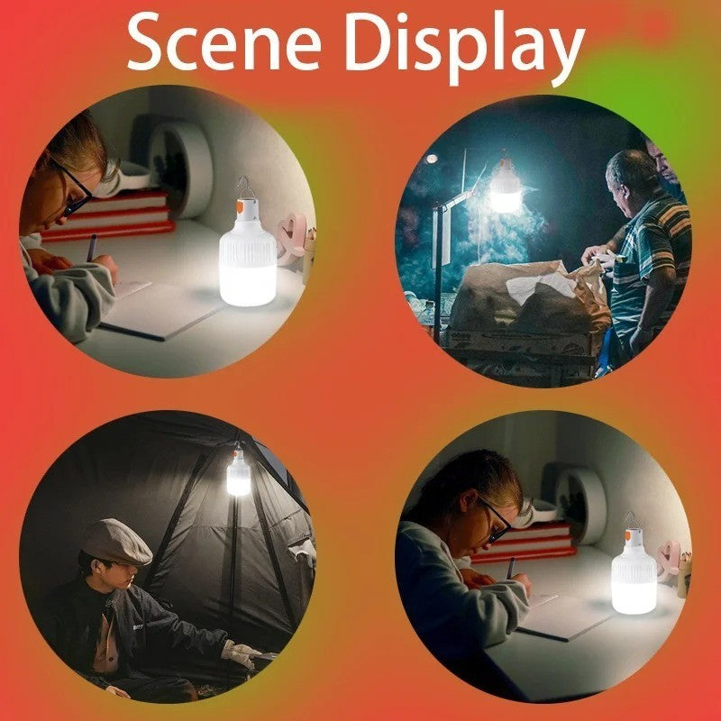 USB Rechargeable LED Camping Light with Hanging Hook - Portable Emergency Lantern