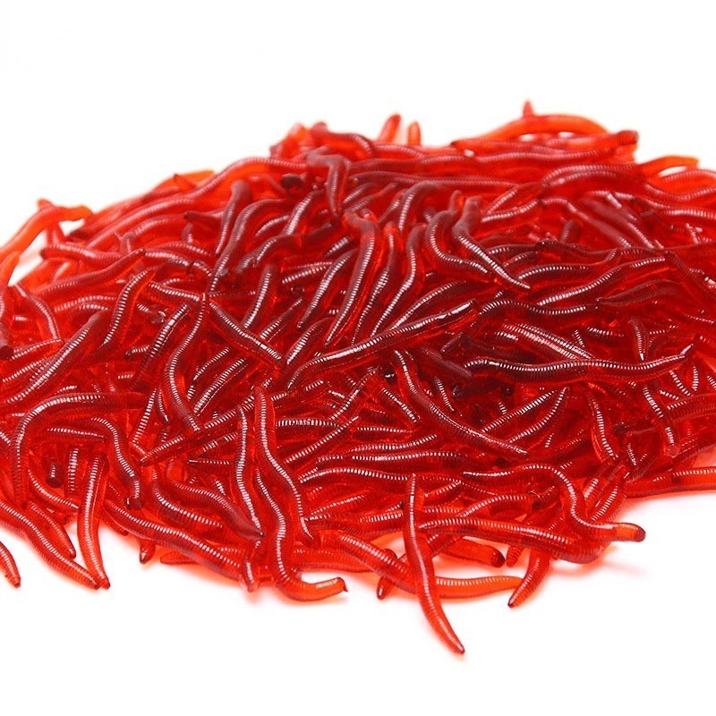 Artificial Soft Plastic Worms for Fishing - 100 Pcs Lifelike Lure Set