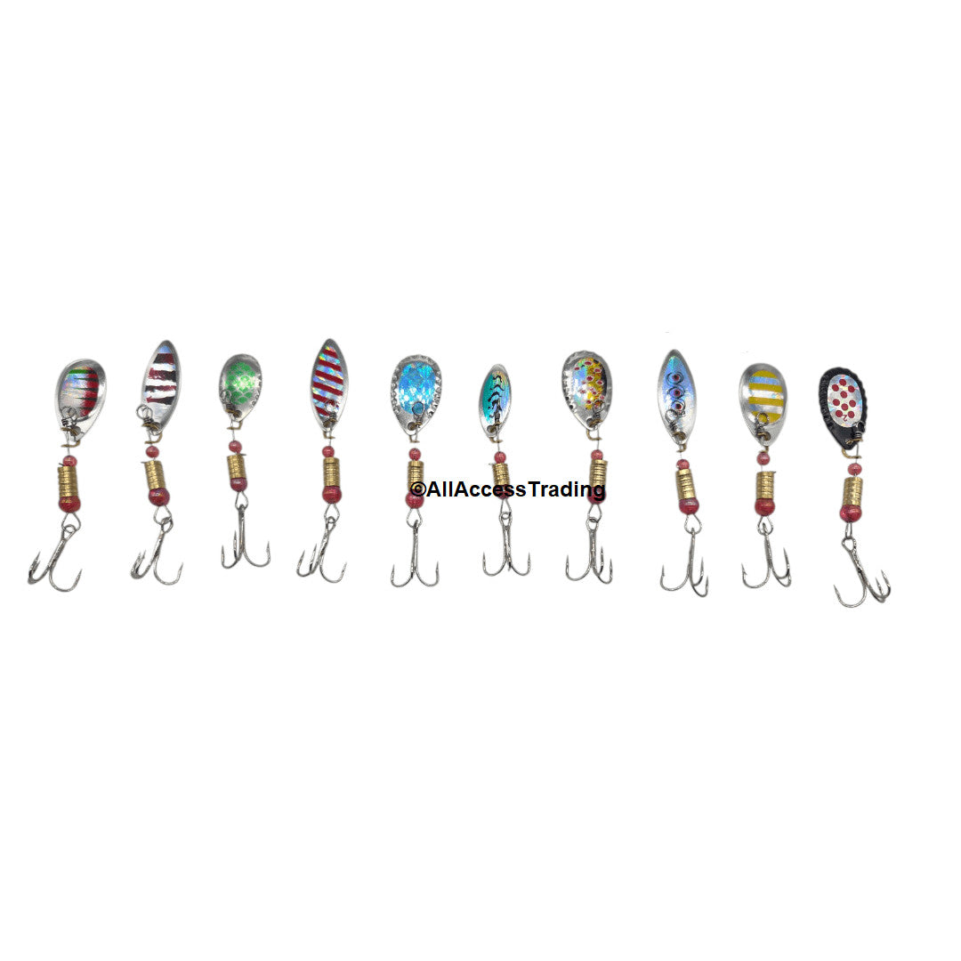 30-Piece Fishing Spinner Lures Set with Tackle Box for Freshwater and Saltwater