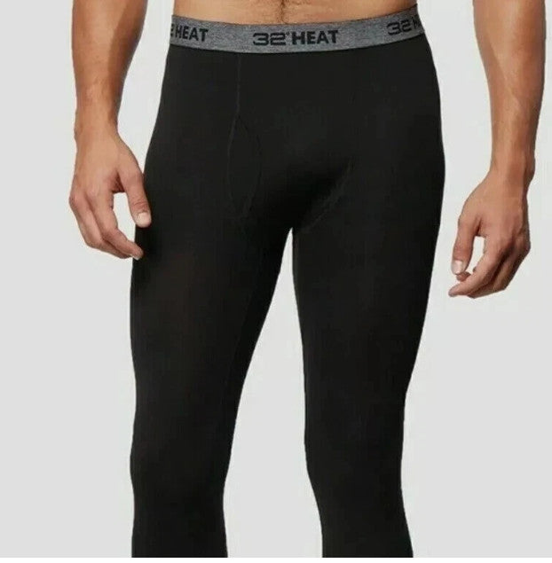 Men's Black Heat Base Layer Pants 2-Pack - Thermal Sportswear Sz S