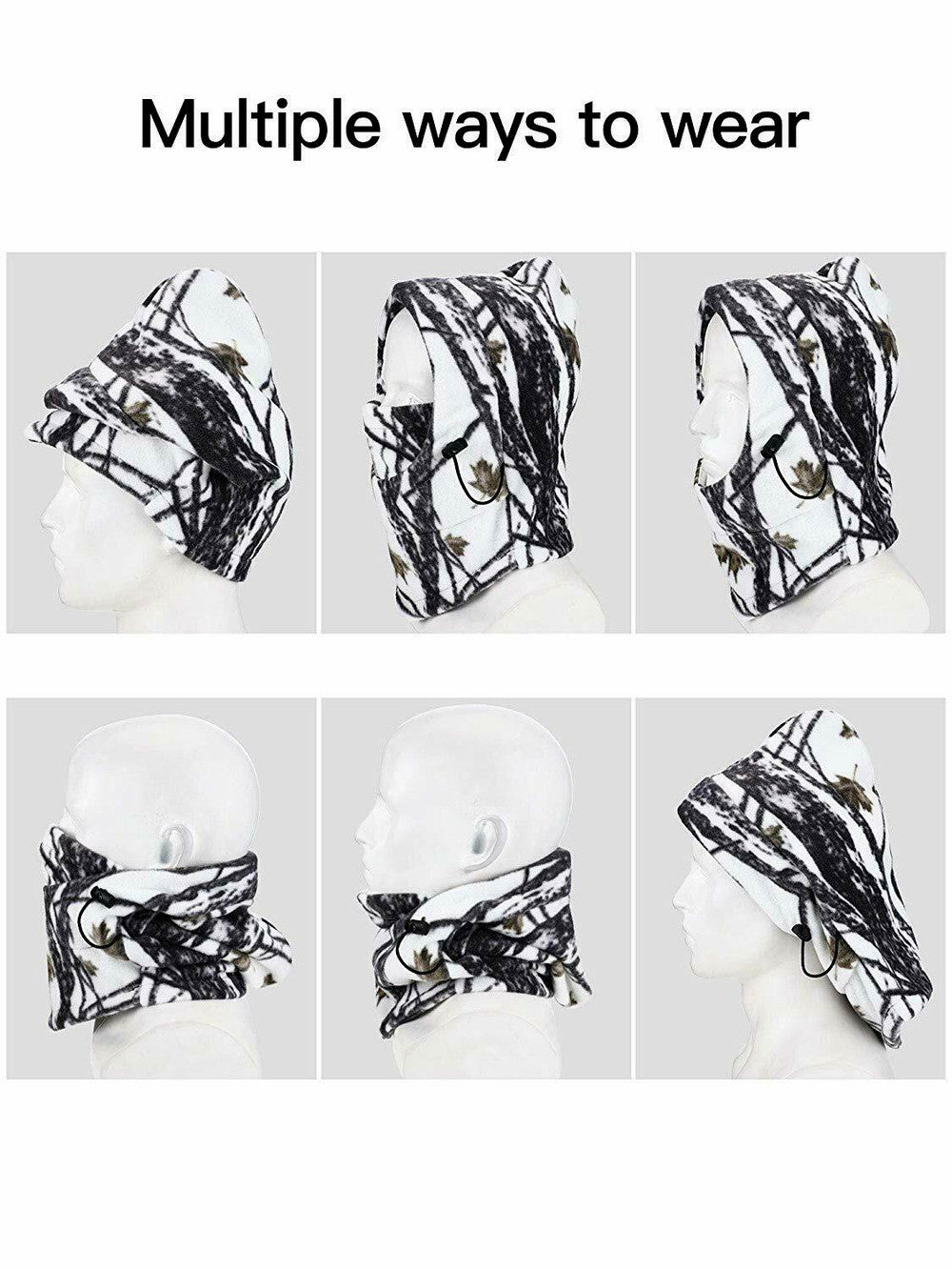 Heavyweight Fleece Balaclava Ski Mask for Men - Thermal Face Cover, Multiple Styles