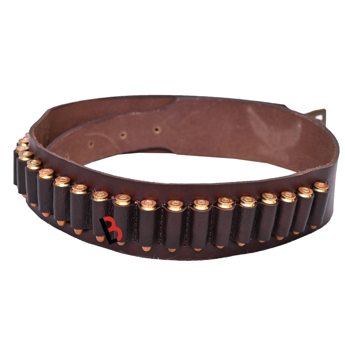 Cowhide Leather Adjustable Bandolier Cartridge Belt for 9MM and 38SPL