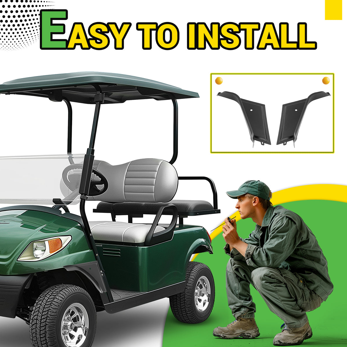 Golf Cart Fender Flare Set for EZGO ST MPT Workhorse 1999-2013 - LH & RH