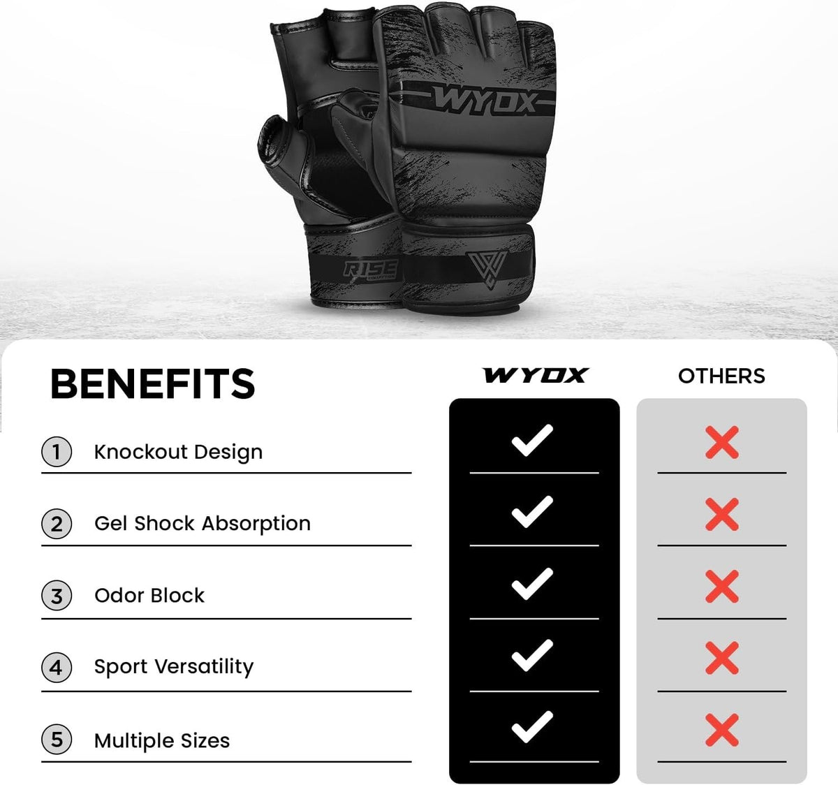 Padded MMA Sparring Gloves for Men Women Open Palm Kickboxing Muay Thai