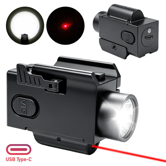 2000 Lumens LED Flashlight & Red Combo for G17 G19 with USB Charging