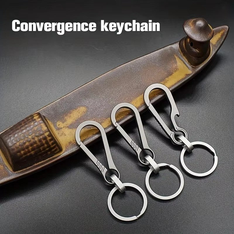 Titanium Carabiner Keychain with Bottle Opener - Camping, Hiking, Travel Accessory