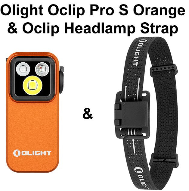 Multifunctional LED Flashlight & Headlamp Clip - Orange