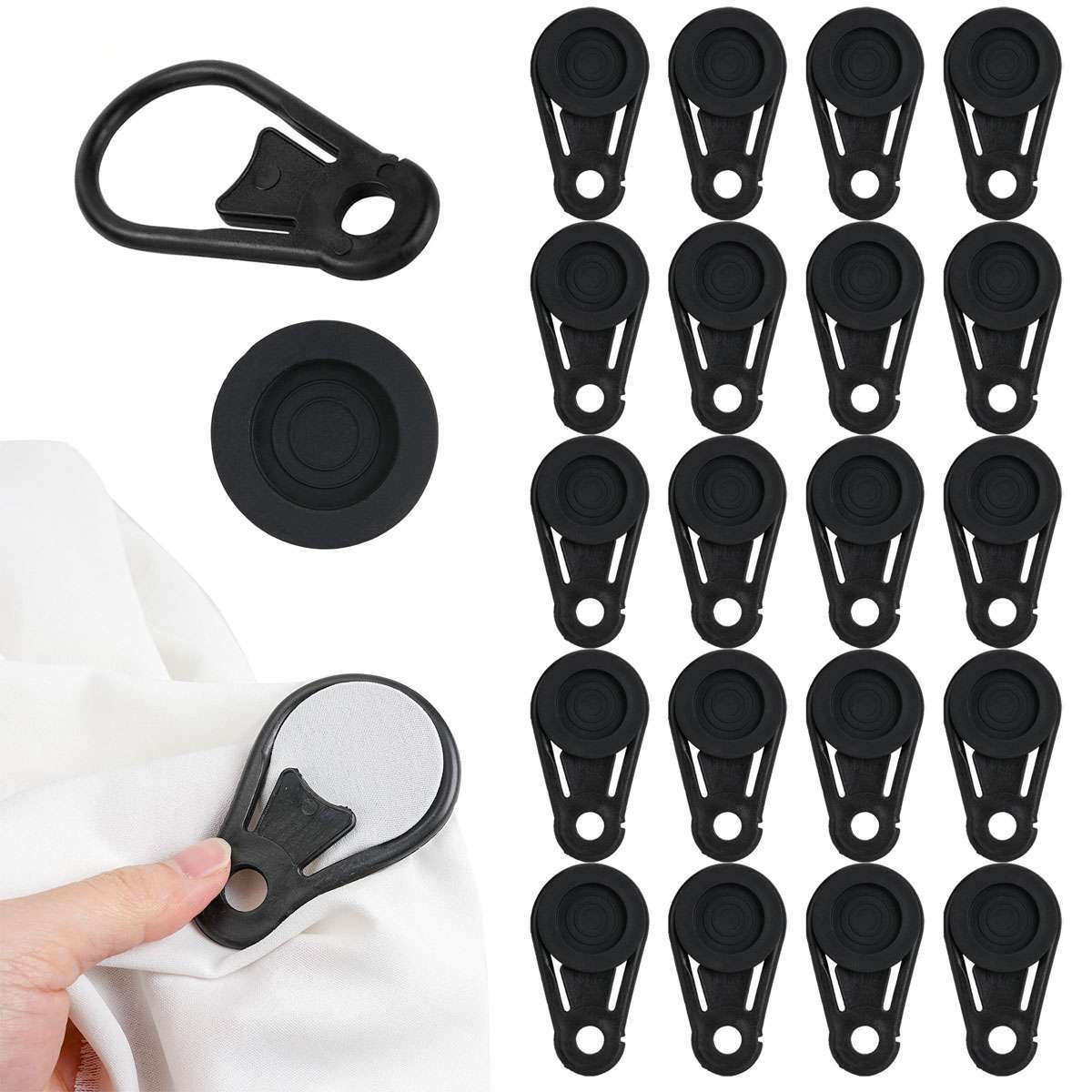 20 Pack Outdoor Camping Tarp Clips Durable Tie-Down Fasteners