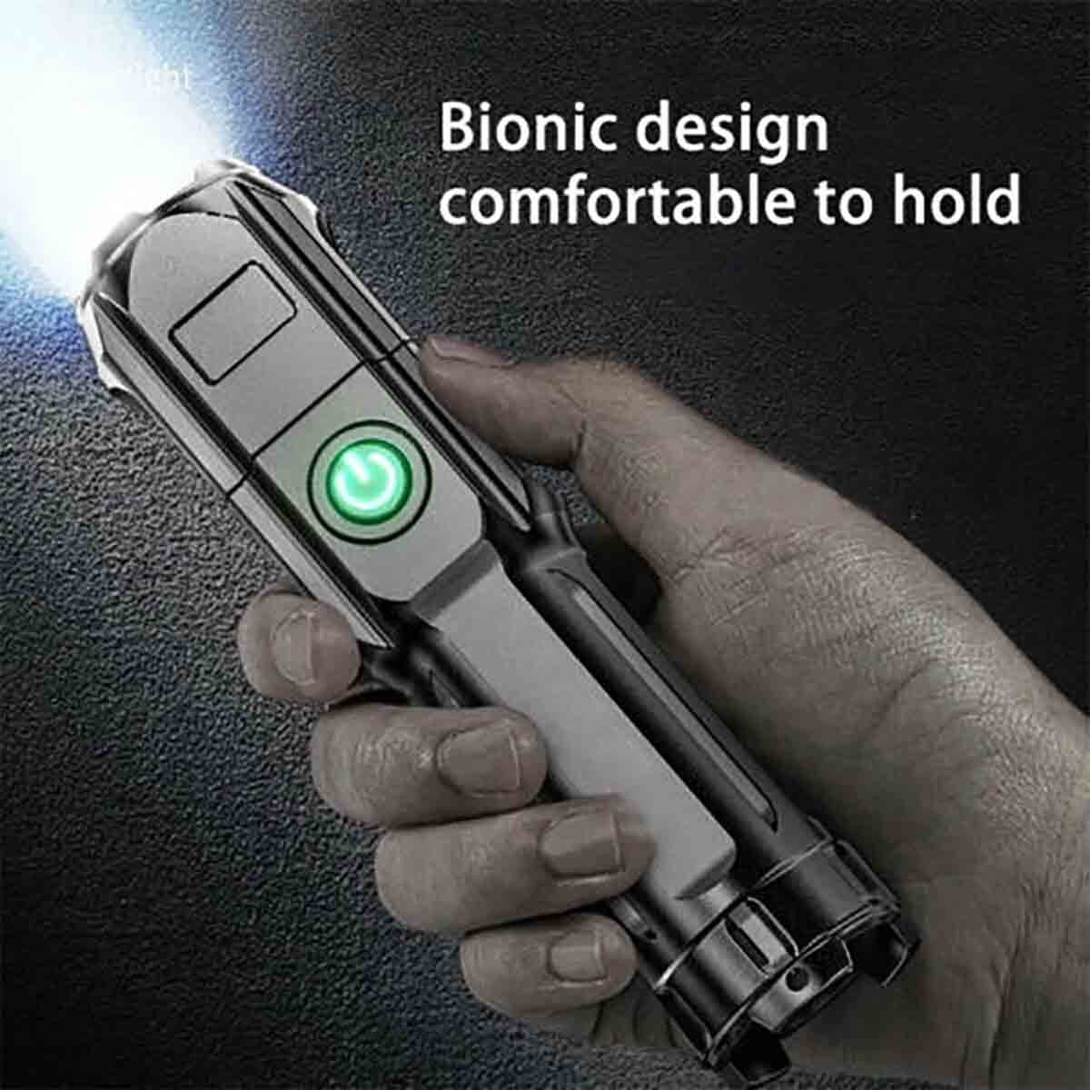 Rechargeable LED Flashlight Torch - Super Bright Tactical Handheld Lamp (2 Pack)