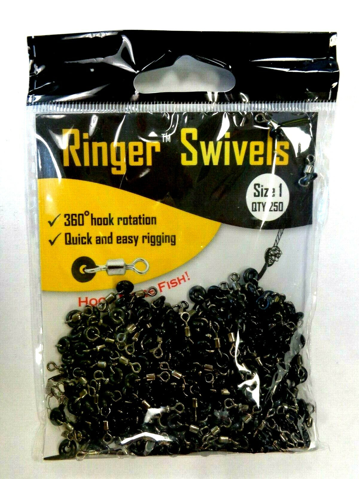 Size 1 Fishing Swivels with O-Ring - Pack of 250 for Ballyhoo Rigging
