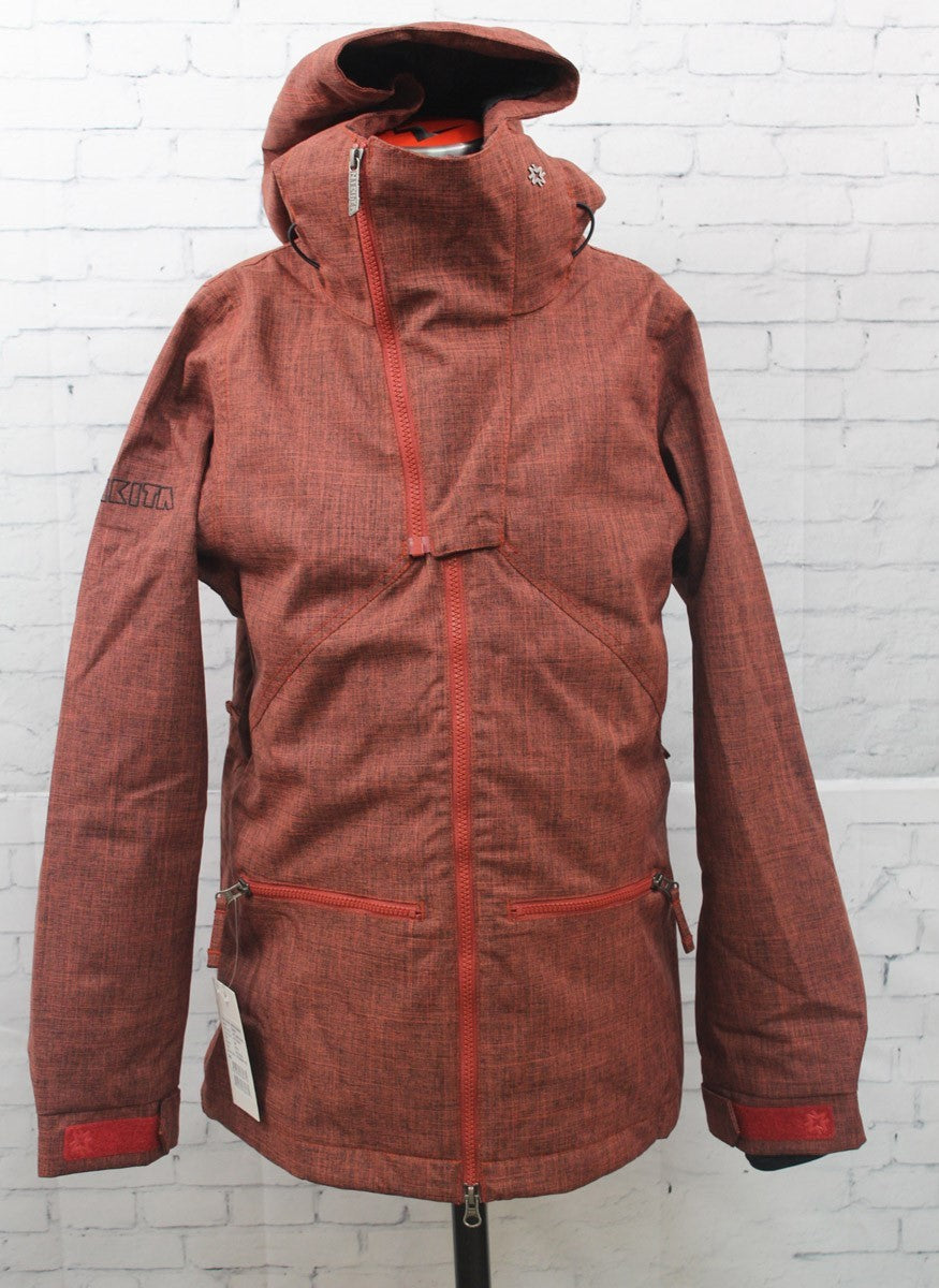 Women's Two Tone Ski Snowboard Jacket - Waterproof Insulated Outerwear in Red Ochre Small