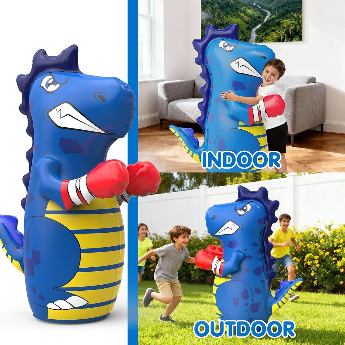 Kids Inflatable Punching Bag - Unicorn & Dinosaur Bop Bag Toys for Active Play