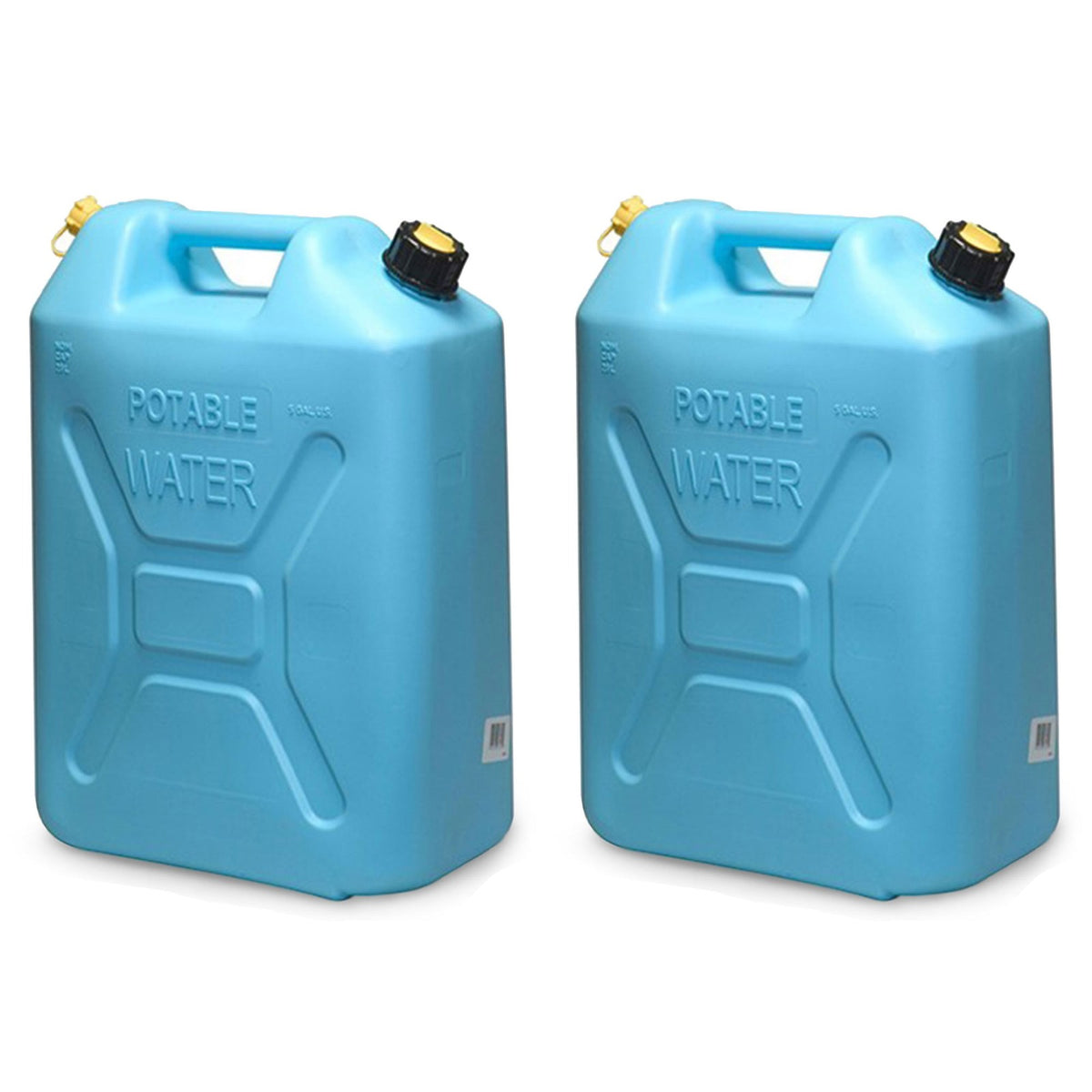 Military Style 5 Gallon Water Can Container with Reversible Spout, 2 Pack