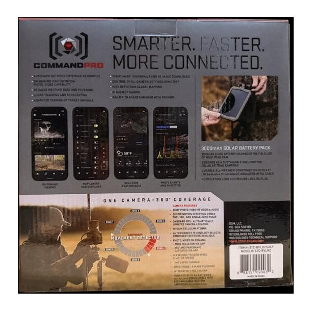 Trail Camera with Solar Battery Pack - 360° Detection, 0.4-Second Trigger