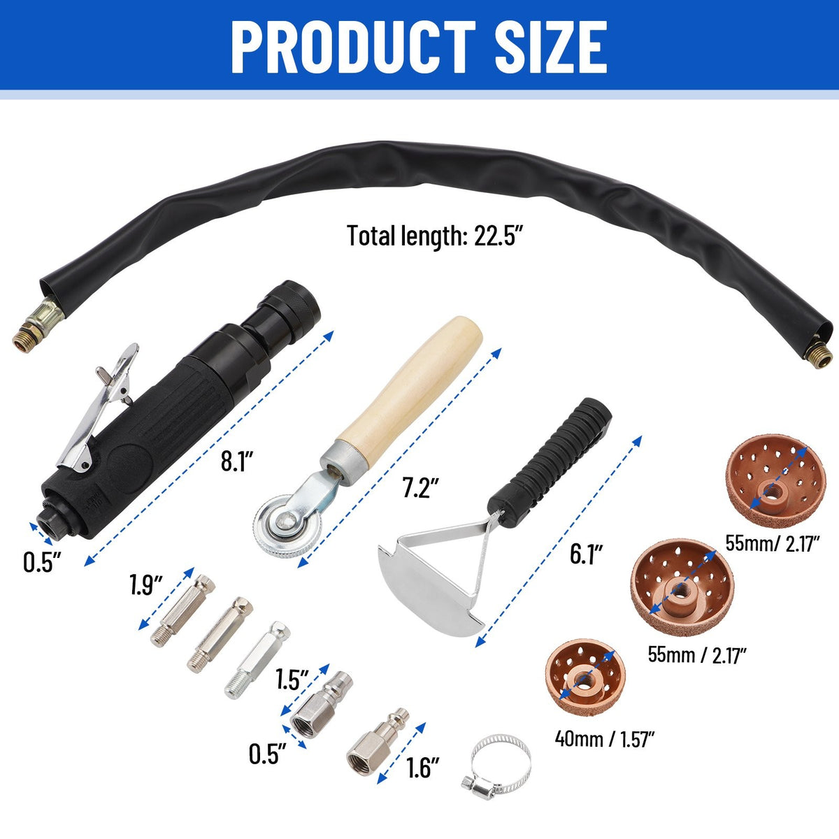 Air Tire Repair Buffer Kit with Polish Patch Tools 2500rpm Low Speed