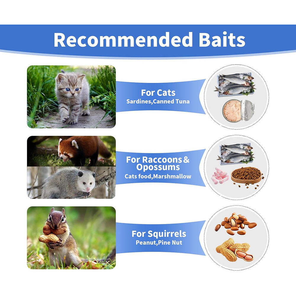 24-Inch Humane Live Animal Trap Cage for Small Animals, Raccoons, Foxes
