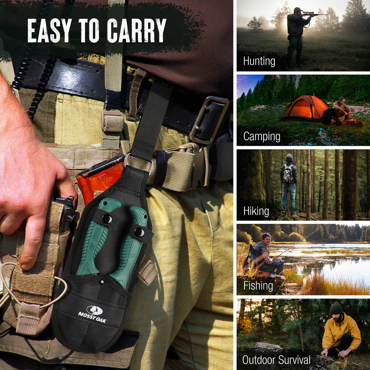 Hunting Field Dressing Kit 4-Piece Knife Set with Portable Sheath for Game Processing