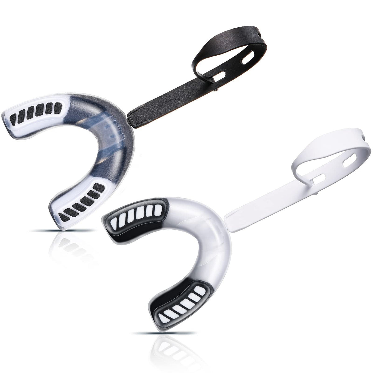 Youth Football Mouth Guard with Strap and Case – 2 Pack EVA Soft Mouthpiece for Kids & Adults