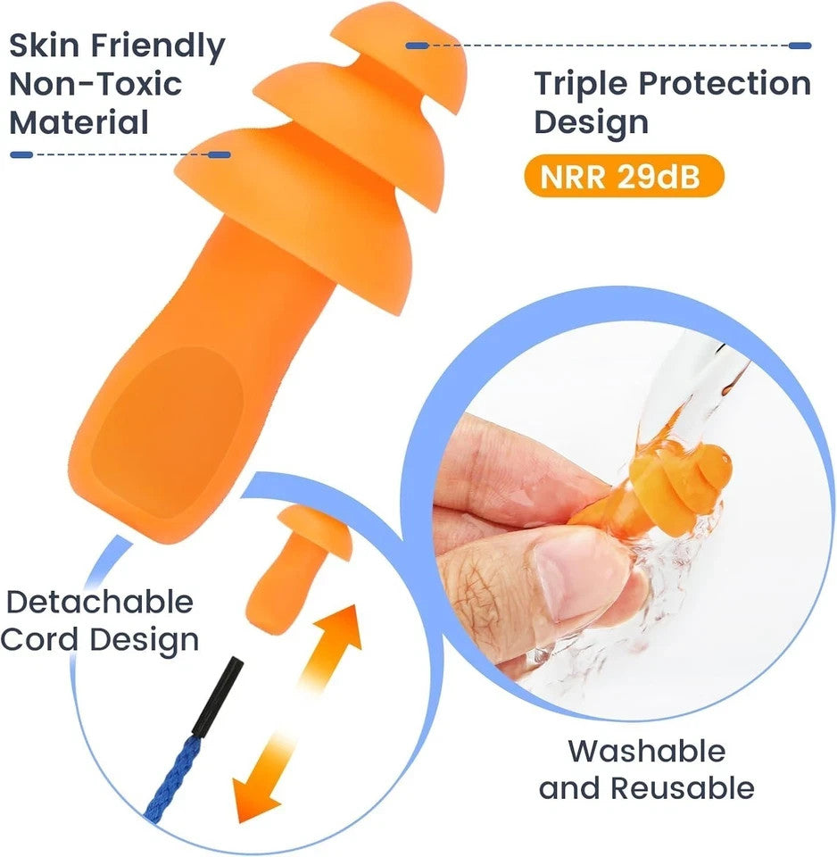 Hearing Protection Ear Plugs 10 Pairs Noise Reduction for Shooting & Range