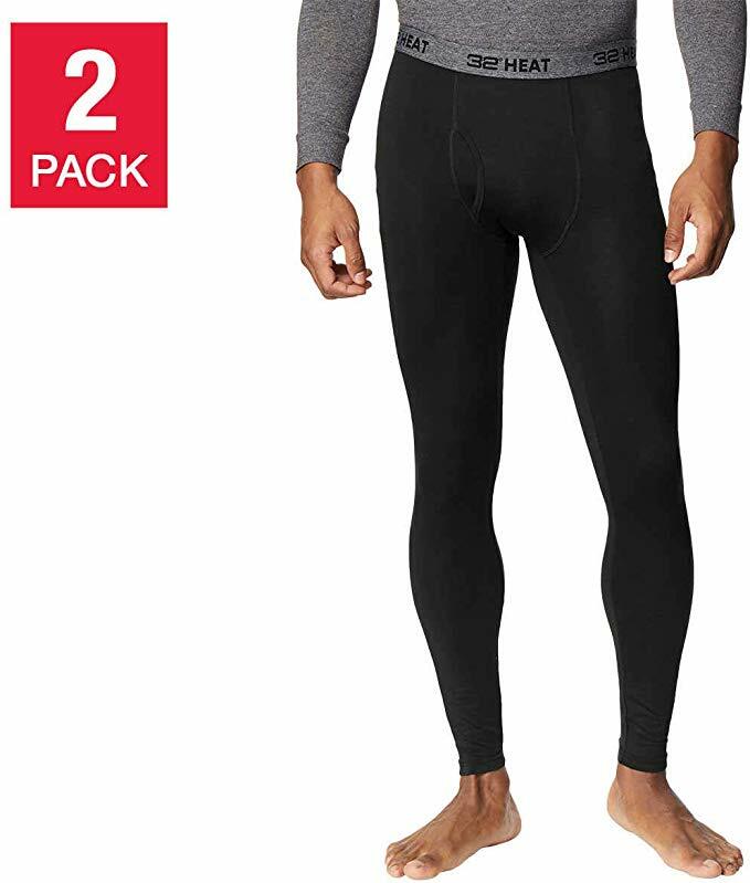 Men's Heated Pants 2-Pack Lightweight Thermal Base Layer