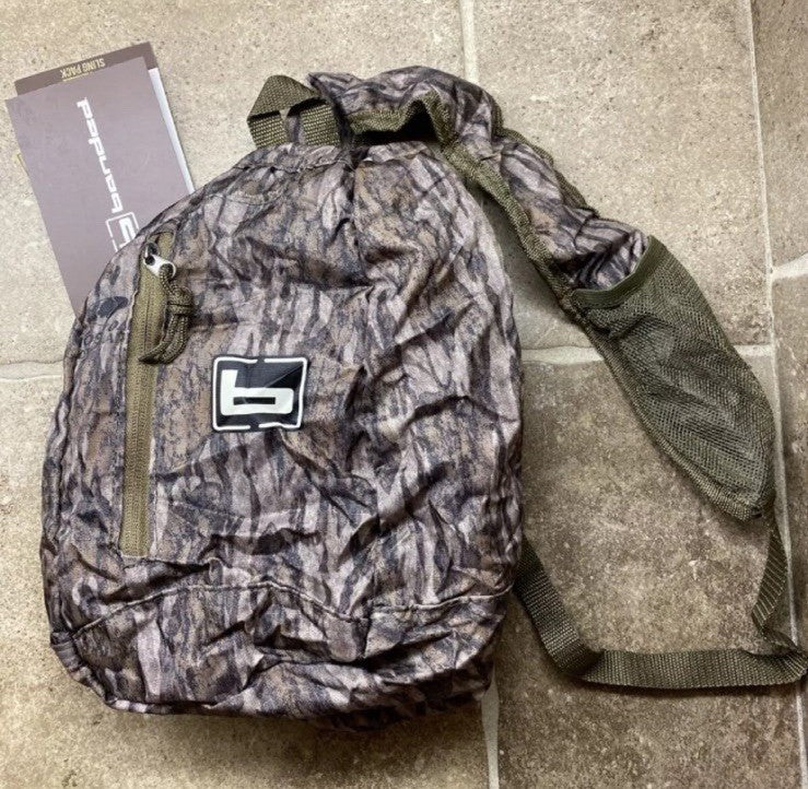 Packable Camo Sling Backpack for Hunting Mossy Oak Bottomland Nano