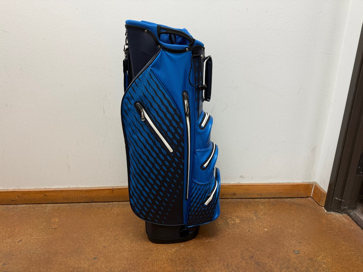Waterproof 14-Way Golf Cart Bag with Rain Cover - Navy Royal Blue