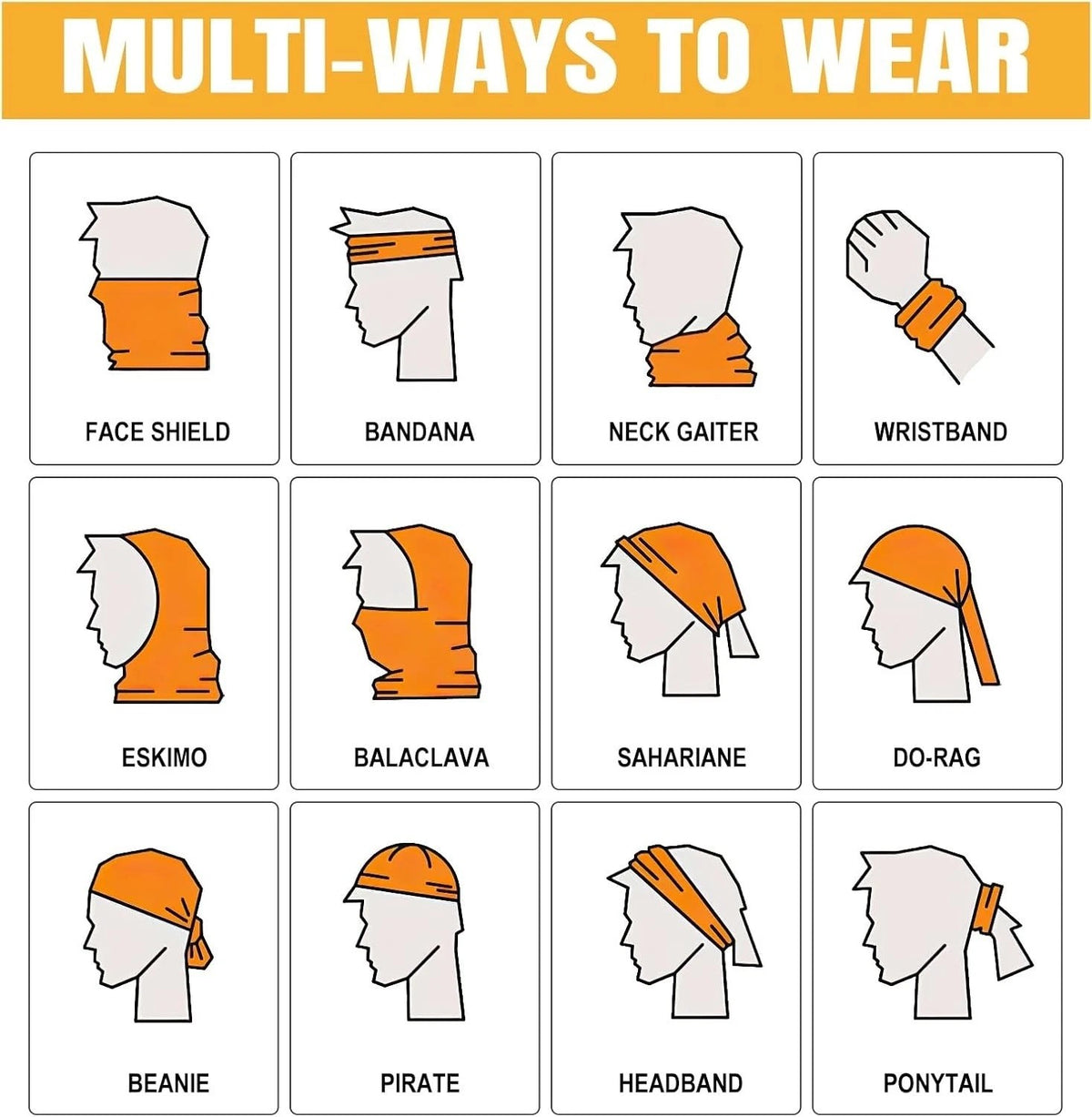 UV Protection Cooling Neck Gaiter Face Mask Scarf with Ear Loop