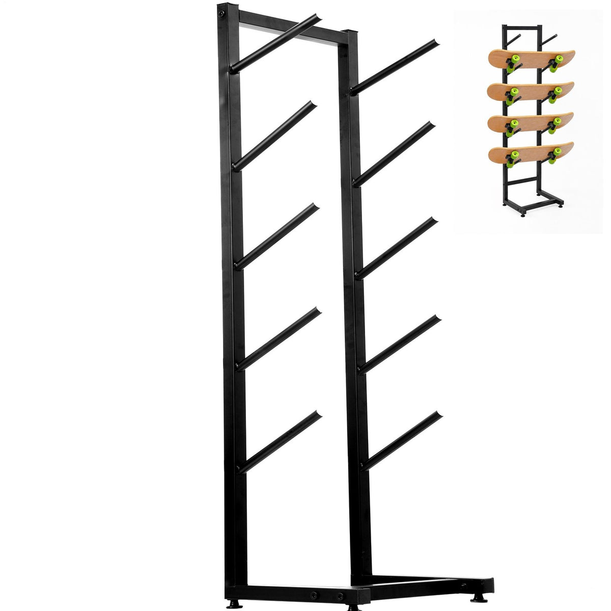 5-Layer Skateboard & Snowboard Storage Rack Floor Stand Organizer