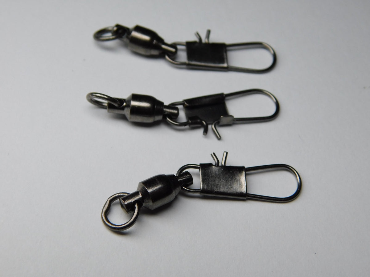 Ball Bearing Swivels Bulk Pack for Fishing - Black Nickel, Sizes 1-4