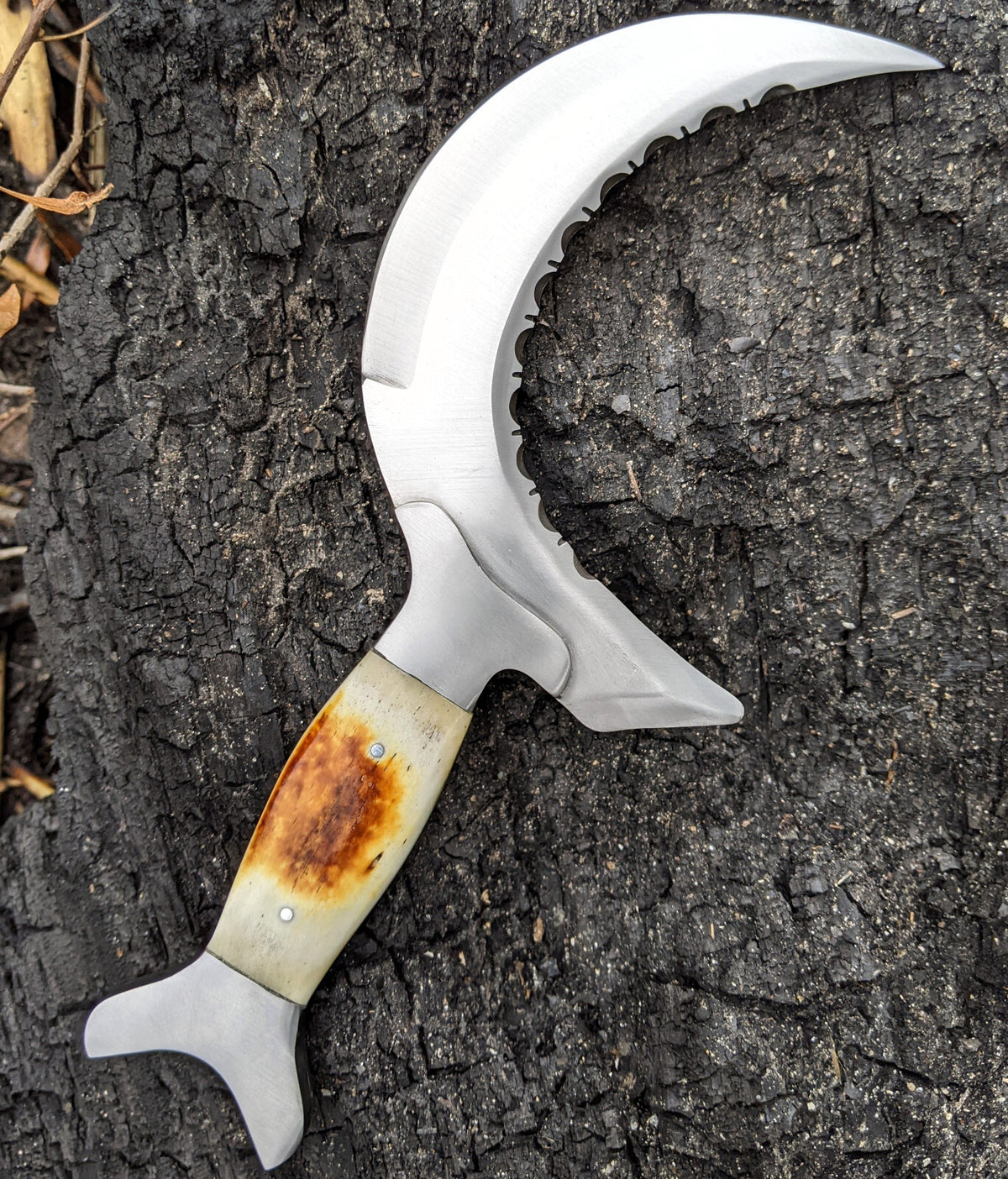 Ceremonial Ritual Knife 10 Inch Fixed Blade Wiccan Pagan Sword with Bone Handle