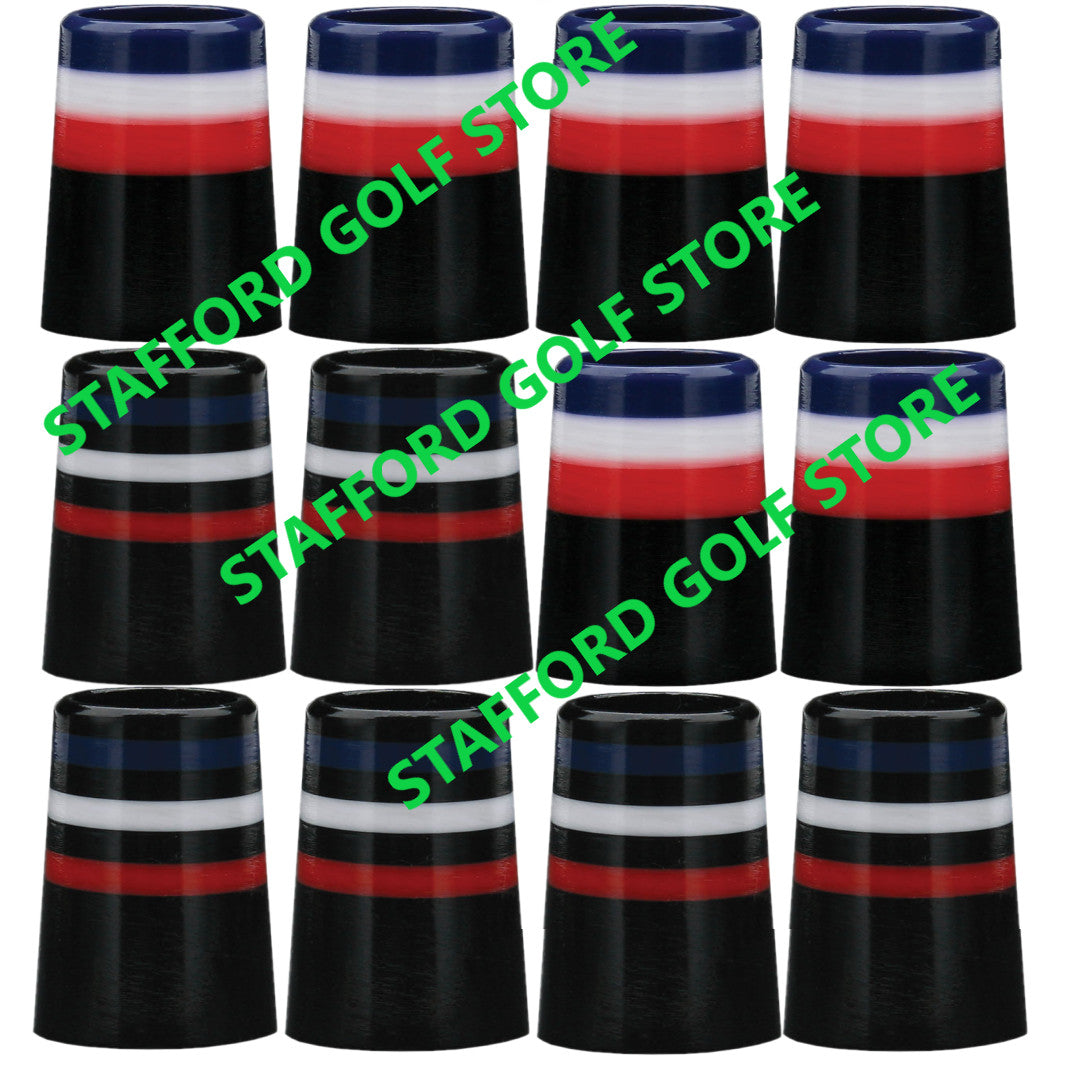 Golf Ferrules Pack of 12 - Fits .355 and .370 Golf Club Shafts, Gloss Finish